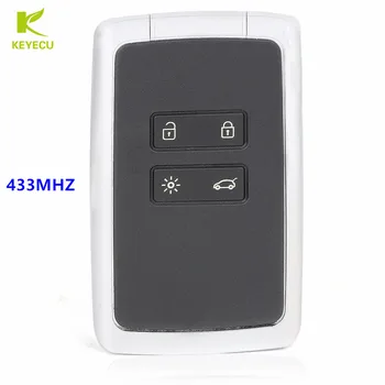 KEYECU Asendamine Samrt Key Card 433MHz Koos 4A Kiip Renault Espace 5,Megane 4,Talisman 2016-2019 FCC ID: KR5IK4CH-01