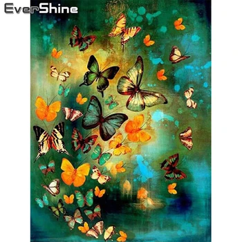 Evershine 5D DIY Diamond Värvimine Butterfly Täis Ruut, Ring Diamond Tikandid Loomade Pilte Kive Kodu Kaunistamiseks