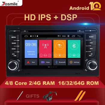 4GB DSP 2 Din Android 10 Auto DVD Mängija Audi A4 B8 S4 B6 B7 RS4 8E 8H B9 Seat Exeo 2002-2008 Multimeida Raadio-GPS Navigeerimine