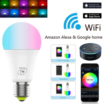 E27 Smart WIFI Pirn Juhitava LED Pirn Wake-Up Tuled Muusika Smart Pirn Kooskõlas Alexa Ja Google ' i Assistent Dropship