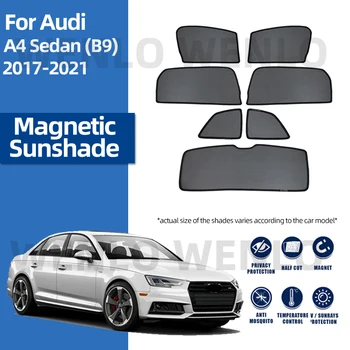 Audi A4 Sedan (B9) 2017-2021 Auto Küljeakna Päikesevarju Lihtne Paigaldus Magnet-Net Kokkupandav Esiklaas Kardin