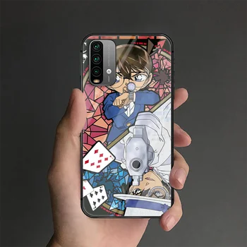 Detective Conan Puhul Suletud Telefon Karastatud Klaasi Puhul Kaas Xiaomi Redmi Märkus 7 8 9 A S T K30 Pro Ultra Must Etui Luksus