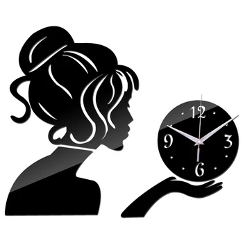 2019 uusi seina kell, kellad reloj de viilutatud vaadata horloge Akrüül peegel kleebised Inimesed elutuba Kvarts Nõela