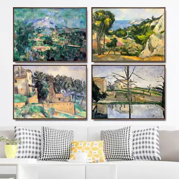 Kodu Kaunistamiseks Kunst Seina Pilte Tänna elutuba Plakati Print Lõuend Maalid prantsusmaa Paul Cezanne maastikumaal