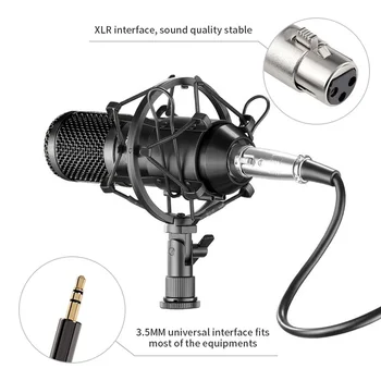 BM800 Kondensaator Mikrofon professionaalseks salvestamiseks Mikrofoni Konsool koos Kanduri Anti-spray Net Mic Skype Youtobe Mängimine