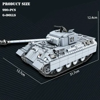 BZDA WW2 Sõjalise Seeria Tank Tank Leopard ehitusplokid Main Battle Tank, Mänguasjad, Käsitöö tenchic Tank Mudel Tellised Lapsed Kingitusi