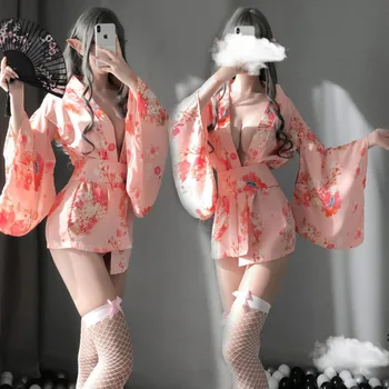 Jaapani Kimono Japones Naiste Yukata Naine Suvel Rannas Kampsun, Haori Obi Jaapani Traditsiooniline Kimono Seksikas Läbipaistev Pesu