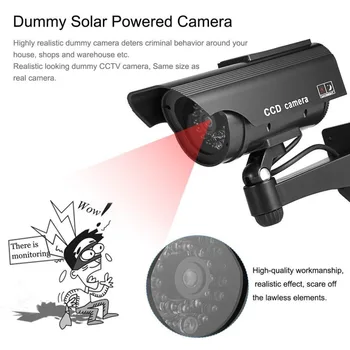 Päikese näiv CCTV Kaamera Hoge Simulatie Võltsitud Kaamera Led Rood Licht Knipperen Väljas Kodu Turvalisuse Järelevalve Kaamera