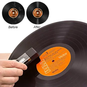 Muusikaline Vinüül Rekord Puhastus Harja sarja Stylus Velvet Anti-staatiline Cleaner Kit 2 in 1 Phonograph rekord puhastushari