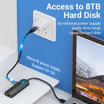Sekkumise teel-USB-C-Ethernet-Adapter-USB-C Tüüpi) ja USB 3.0 20 RJ45 Lan Adapter sobib MacBook Pro iPad Tüüp C Võrgu Kaart USB-C Etherne