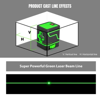 2 rida Laser Taseme mõõtepiirkond 50ft Ise Tasandamine Vertikaalne ja Horisontaalne Joon Pööratav 360 Kraadi, mis Veavad Magnet Kott
