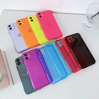 SUYACS Päevavalgus (Solid Color Põrutuskindel Telefon Case For iPhone Mini 12 12 11 Pro Max XR, XS Max X 7 8 Plus Selge Pehme tagakaas