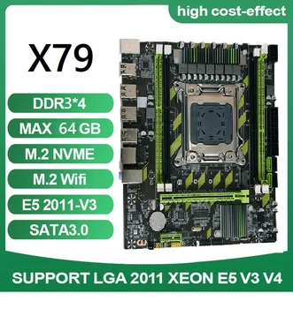 X79 Emaplaat LGA 2011 USB2.0 SATA3 Tuge REG ECC Mälu ja Xeon E5 Protsessor 4DDR3 CPU 4tk x 4GB = 16 GB Emaplaadi