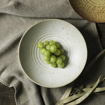 Kas vana lõng retro õhtusöök plaat kivitooted käsitöö plaat Jaapani loominguline lauanõud tassi supp plaat