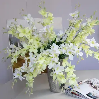 Kunstlik Võltsitud Orhidee Õie Taime Silk Kimp Liblikas Plastikust Lilled Home Office Pulmapidu Ornament Teenetemärgi