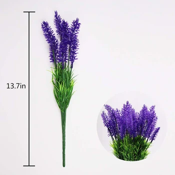 10 Kimbud tehislilled-Lavendel Lilled, Väljas UV Võltsitud Lilli, Ei Fade Faux Plastikust Lilled