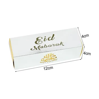 10tk Eid Mubarak Candy Kastid DIY Risttahuka kinkekarbis Õnnelik Eid Partei Asjade Ramadan Kareem Teenetemärgi Must Kuld Isiku Kasuks Kotid