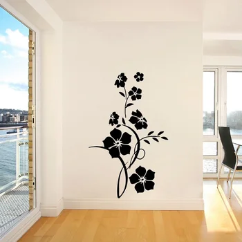 Kaasaegne Lilled ja lille viinapuude Seina Kleebis tapeet Ukse elutuba Seinamaaling kodu kaunistamiseks Kunsti Kleebised, PVC kleebised