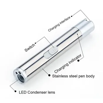 Usb Laetav Multifunktsionaalne Checker kvaliteetne Võimas Mini Led Taskulamp Xml-Veekindel Disain Pen Lamp Peatamise Clip