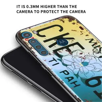 Telefon Kate Motorola G9 Mängida G8 Võimsus G30 E6s Serva Üks Fusion Plus Juhtudel Must, Põrutuskindel Tampa Retro Numbrimärk