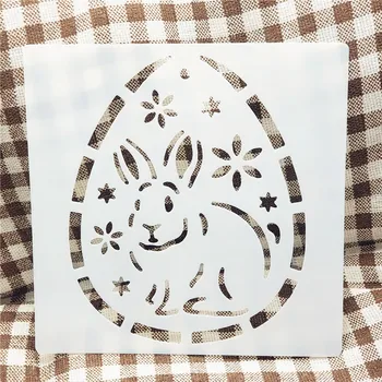 13x14cm Easter bunny Külalisteraamatusse Šabloonid Spray Plastist Hallituse Kilp DIY Kook Õõnes Kaunistus Trükkimine Pits Valitseja Valentine