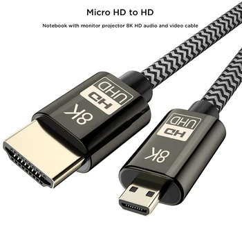 Mikro-HDMI-Ühilduva Video Kaabel Ultra HD HDR Adapter Toetab 3D 8K 60Hz Adapterid Juhe digitaalkaamerad Videokaamerad Tabletid