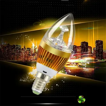 1tk 3W E14 LED Küünal Lamp, Hele Kristall-Lühter Soe Valge Lambi Pirn 85-265v