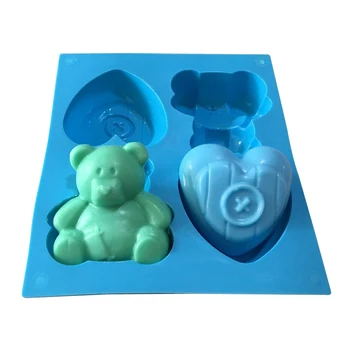 3D Karu Südame Kuju Silikoon Õliga Seep Savi Hallitusseened Cupcake Küpsetamine Fondant Kook Dekoreerimiseks Vahend Loomade Kommid, Šokolaad Vormidesse