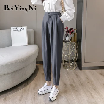 Beiyingni Vintage Naiste Püksid 2020. Aasta Sügisel Kõrge Vöökoht Korea Koo Kanda Ülikonna Püksid Naiste Mustad Vabaaja Püksid Pantalones Mujer