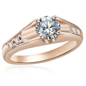 Naiste Tsirkoon Ringi Kaasamist Partei Ehted Kingitus Luksus Red Crystal Naiste Ehted Läikiv Must Rose Gold Ring Crystal Naiste Sõrmus