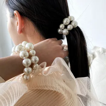 2020. Aasta Uus Naine Elegantne Pearl Juuksed Sidemed Beaded Tüdrukud Scrunchies Kummipaelad Venivad Juuksed Ansamblid Hobusesaba Omanikud Juuksed Tarvikud