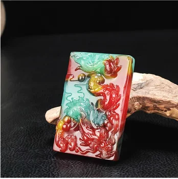 Loomulik Värv Jade Dragon Ripats Kaelakee Hiina Käsitsi Nikerdatud Võlu Ehted Mood Tarvikud Amulett Mehed Naistele Kingitusi