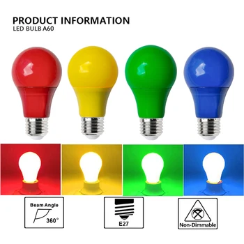 Värviline LED Pirn E27 Lamp Led Riba Light 5W 7W 9W Lamp Punane Sinine Roheline Kollane Lampara Baar KTV Pool Home Decor Valgustus