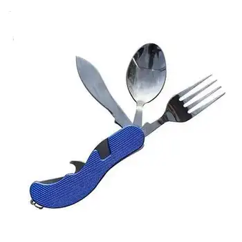 Väljas telkimine kaasaskantav Kahvel nuga lauanõud tööriistad ,Roostevabast Terasest 3 in1 Multi-Function Kokkuklapitavad Lusikas&Kahvel nuga reisikomplektid