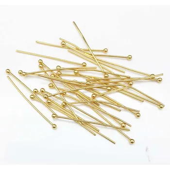 100pcs Gold Tone 20mm/25mm/30mm/40mm Stainless Steel End Ball Head Pins For DIY Jewelry Making Findings Accessories