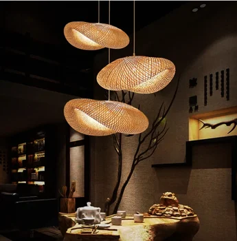 Kaasaegne retro stiilis bambusest lamp, Euraasia lamp, hotell toitlustus lühter, lühter köök