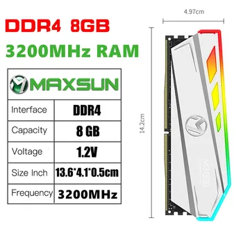 MAXSUN Memoria RAM DDR4 4 GB 8 GB 16 GB Memory DDR3-1600 2666 3200MHz Oinad Dimm DDR4 RGB Valgustus Uus Lauaarvuti Mälu jahutusradiaator