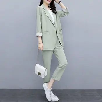 Kahe-töö 2021 uus väike sobiks jope suured korea versiooni lahti slim vabaaja ülikond, ülikond naiste