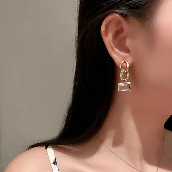 Retro kett geomeetrilise kujuga Lõuna-Korea 2021 trend naiste kõrvarõngad kulda Isiksuse Rippuvad kõrvarõngad aksessuaar ehted