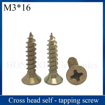 M3*16 Tsink-Kroomitud Risti head self - tapping screw kuiva seina küünte korter peaga puidu kruvi