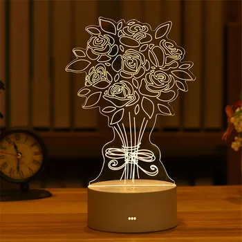 Romantiline Armastus 3D Lamp Südame-kujuline Õhupall Hirv Akrüül LED Night Light Dekoratiivsed Tabel Lamp Teenetemärgi Kodus Jõulud
