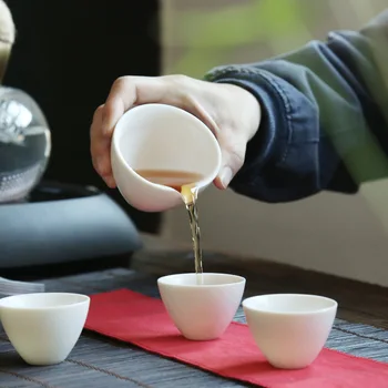 Reisi Keraamiline Kaasaskantav Teaware Seab Hiina Kung Fu Tee Komplekt 1 Teekann 3 Teacups ärireis Väljas