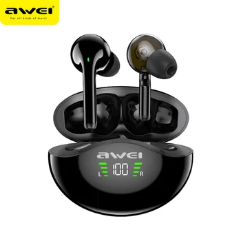 Awei TWS T12P Dual Dünaamiline Juhi Earbuds Bluetooth-5.1-Vabad Sügav Bass Touch Control Pool In-Ear Koos Mikrofon Telefon