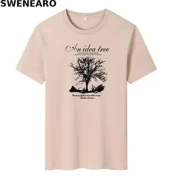 SWENEARO 2021 uus suvine T-särk meeste puuvill vana puu, print T-särk meeste vabaaja O-kaeluse, lühikeste varrukatega brändi T-särk