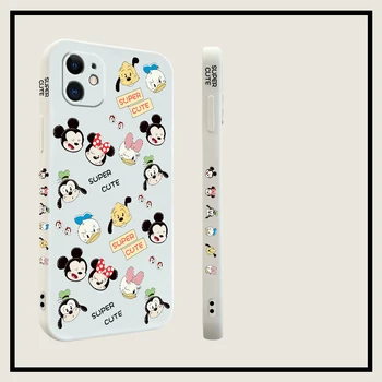 Disney Mickey Külje Pic Vedela Silikooniga Telefon Case for iPhone 12 11 Pro Max XR, XS Max 7 8 Plus X kogu Keha Telefoni tagakaas