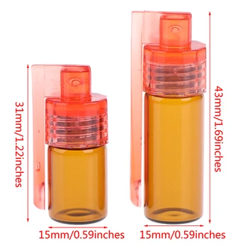 36mm/51mm Klaasist Pudel, Nuusktubakas Snorter Botella Bullet Reisi Pill Konteinerid 1TK Juhuslik Värv