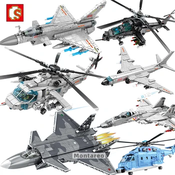 SEMBO KES Sõjalise Hiina Lennuk ehitusplokid High-Tech Armee J20 J15 Z20 J10 Õhusõiduki Võitleja Mudel Komplektid Poisid DIY Mänguasjad Kingitus