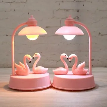 Armas Multikas Ükssarvik Õnnelik Kass Flamingo Muusika Öö Tuled Tüdrukud Magamistuba Voodi Kõrval Laua Lamp Lapsed Kingitused Loominguline Ruumi Kaunistused
