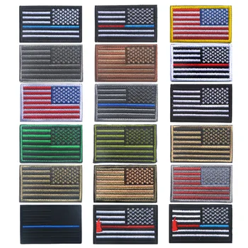 Vasakule-Paremale Õlale Ameerika Lipu USA Lipud Tikitud Plaastrid Appliqued Embleemid Taktikaline Sõjalise Plaaster Tikandid Märgid T02