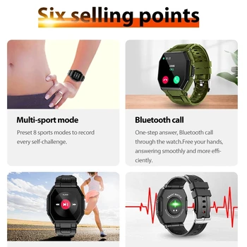 2021 Luksus Sõjalise Spordi Smart Watch Mehed Full Screen Touch -, vererõhu -, Südame Löögisageduse Monitor Bluetooth Kõne Smartwatch Meeste